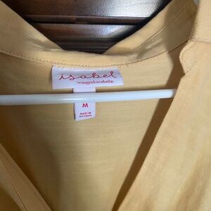 Yellow linen blend maternity dress